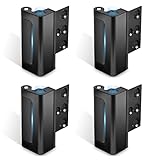 Steinwhale 4Pack Home Security Door Reinforcement Lock, Childproof Safety Door Lock Latch Inside Stopper, Add High Security to Prevent Home Unauthorized Entry, Aluminum Construction Finish Black