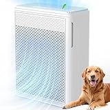 TPLMB Air Purifiers for Home Pets Covers Up to 1500 Sq Ft,H13 True Hepa Filter with Filter Reminder,Pet Hair Dander Smoke Air Cleaner,22 dB Quiet Sleep for Living Room Bedroom Kitchen,P280 (1, White)
