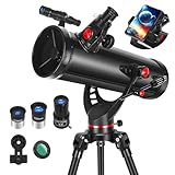 Telescope, 130AZ Astronomical Reflector Telescope for Adults, Professional 130MM Aperture Telescopes for Adults Astronomy Beginners, for Planet Observation with 2X Barlow Lens, Moon Filter
