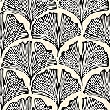 Tempaper x Novogratz Zebra Black Feather Palm Removable Peel and Stick Wallpaper, 20.5 in X 16.5 ft, Made in The USA