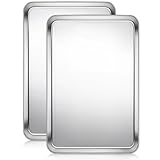 Terlulu Baking Sheet, Cookie Sheet, Stainless Steel Baking Pan, 2 Piece-19.6''x 13.8'' x 1.2'', Large Sheet Pan for Oven, Baking Tray for Baking&Roasting, Nonstick&Nontoxic&Easy Clean