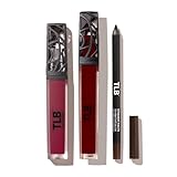 The Lip Bar Vegan Lip Kit, with Straight Facts Lip Liner, Rich Auntie Liquid Matte Lipstick, and Vixen Non-Stickly Lip Gloss, 3 pieces