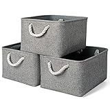 TheWarmHome Storage Bins - 3PCS Fabric Storage Baskets for Organizing Shelves | Large Basket Closet Organizer for Home Shelf Dog Laundry Organization | Collapsible Storage Cubes W/Handles