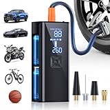 Tire Inflator Portable Air Compressor, 150PSI & 25000mAh Portable Air Compressor with Digital Pressure Gauge, 2X Faster Inflation Cordless Air Pump for Car, Motorcycle, Bicycle and More