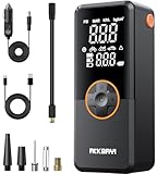 Tire Inflator Portable Air Compressor, 150PSI Bike Pump with Deflation Mode, Cordless Air Pump for Car Tires, Portable Tire Inflator for Car, Motorcycle, Bicycle, Balls, LED Light