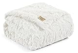 UGG 10483 Adalee Soft Faux Fur Reversible Accent Throw Blanket Luxury Cozy Fluffy Fuzzy Hotel Style Boho Home Decor Soft Luxurious Blankets for Couch, 50 x 70-inch, Natural