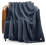 UGG 11063 Whitecap Plush Flannel Oversized Reversible Fleece Throw Blanket Lightweight Comfortable Cozy Hotel Style Home Decor Soft Luxurious Blanket for Living or Bed Room, 50 x 70-Inch, Denim