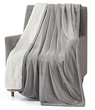UGG 1465 Bliss Luxurious Oversized All Season Fluffy Throw Blanket Soft Plush Warm Breathable Fully Reversible for Couch Bed Living Room Easy Care Machine Washable Accent Blanket, 50 x 70-inch, Seal