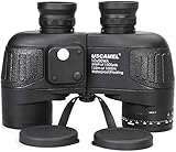 USCAMEL 10x50 Marine Binoculars for Adults, Waterproof Binoculars with Rangefinder Compass BAK4 Prism FMC Lens Fogproof for Navigation Birdwatching Hunting
