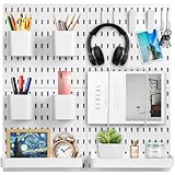 USTSOK Pegboard Combination Kit, Pegboard Wall Organizer with 4 Pegboards & 19 Accessories Hanging, Pegboard Combination Wall Organizer Kit for Organize Home, Office, And Gaming Setup, 22