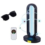UV Light Sanitizer with Ozone,Ultraviolet Light Sanitizer for Room,UVC Lamp with Remote Control,Home Disinfection Device for Dust Mites,15/30/60 Minutes Timer