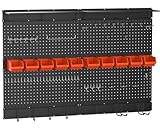 Ultrawall Black Pegboard Wall Organizer, 48X 36 inch for Garage Storage with Hooks, Storage Bins, Tool Panel Organizer, 72pcs