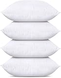 Utopia Bedding Throw Pillows (Set of 4, White), 22 x 22 Inches Pillows for Sofa, Bed and Couch Decorative Stuffer Pillows