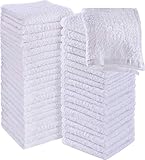 Utopia Towels Cotton Washcloths Set - 100% Ring Spun Cotton, Premium Quality Flannel Face Cloths, Highly Absorbent and Soft Feel Fingertip Towels (60 Pack, White)