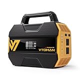 VTOMAN FlashSpeed 300 Portable Power Station, Only 7.4lbs with 7 Outlets, LiFePO4 Generator with Up to 600W AC Outlet, 12V/24V DC Input Adapt RV/Van, PD 100W Type-C for Home Blackout, Camping