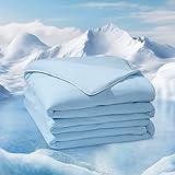 Vamcheer Cooling Comforter King Size - Q-Max 0.45 Double Sided Cooling Blanket for Hot Sleepers & Night Sweats, Lightweight Cold Bedding Comforter for All Season, Soft & Breathable, Blue 108