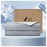 Vine Voice Cooling Comforter Blanket for Hot Sleepers, Full/Queen Soft Cooling Blanket, Double-Sided Cool Bedding for Night Sweats, All-Season Breathable Lightweight Comforter (90''x90'', Grey)