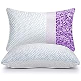 WISHSMILE Cooling King Size Pillows, Pillow King Size Set of 2 Shredded Memory Foam, Cool Cold for Sleeping with Zipper, Adjustable Firmness to Hot, Side, Back and Stomach Sleepers, 2 Pack, 20x36