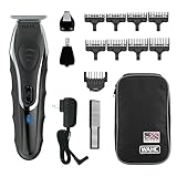 Wahl Aqua Blade® Rechargeable Wet/Dry Lithium-Ion Deluxe Beard Trimmer for Men - Interchangeable Heads for Detailing, Hair, Mustache and Body Grooming - Model 9899-100