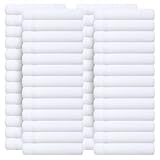 Wealuxe White Washcloths for Body and Face Towel, Cotton Wash Cloths Bulk 48 Pack, Flannel Spa Fingertip Wash Clothes 12x12 Inch, Soft Absorbent Gym Towels