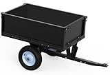 YINTATECH 500lbs Heavy-Duty Tow Behind Dump Cart for Lawn Garden Tractor & ATV Trailer, Black