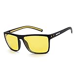 ZENOTTIC Night Vision Glasses for Men Lightweight TR90 Frame UV400 Protection Yellow Lens Night Driving Glasses