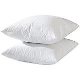 basic home 22x22 Decorative Throw Pillow Inserts-Down Feather Pillow Inserts-Square-Cotton Fabric-Set of 2-White.