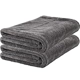 belhope Microfiber Towels for Cars, 1300GSM Car Drying Towel, 70/30 Edgeless Drying Towels Car Detailing, 24" x 36", 2 Pack Grey