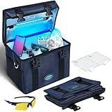 coospider-repta Ozone UVC Box, Portable Foldable UV Cleaner Bag UVC Household Bag with 3-level Timer for Toys, Keys, Towels, Mask Cleaning Machine Blue 12L (Blue-12L-OZ)