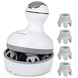 cotsoco Electric Scalp Head Massager, Waterproof Massager with 4 Heads 84 Nodes for Hair Growth and Stress Release Massage