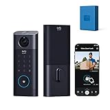 eufy Security S330 Video Smart Lock, 3-in-1 Camera+Doorbell+Fingerprint Keyless Entry Door Lock, + Rechargeable Battery