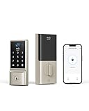 eufy Smart Lock C220, Fingerprint Keyless Entry Door Lock, Built-in Wi-Fi, App Remote Control, Front Door Smart Deadbolt, IP53 Waterproof, 8-Months Battery, Nickel