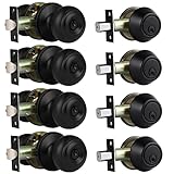 home improvement direct 4 Pack Keyed Alike Entry Door Knobs and Single Cylinder Deadbolt Lock Combo Set Security for Exterior, Deadbolt Lock and Door Knob Set Matte Black Finish