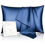 100% Pure Mulberry Silk Pillowcase for Hair & Skin - 22 Momme 6A High-Grade Fibers - Anti-Aging, Anti-Sleep Crease, Cooling Satin Pillowcases with Hidden Zipper, Best Gift Idea (Standard 20x26 Inches)
