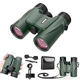 12X32 Compact HD Binoculars for Adults Hight Powered with Phone Adapter - Large View Binoculars Clear Low Light Vision- Lightweight & Waterproof Binoculars for Bird Watching Travel Cruise Ship Hunting