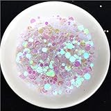 1KG Mix Colors Nail Sequins Multi Size 0.04-0.16in Dot Loose Sequin Paillettes for Manicure, Carnival Wedding Confetti