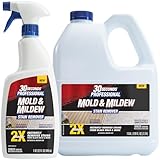 30 SECONDS Pro Mold and Mildew Stain Remover | Scrub Free | Brighter Results Instantly | Ready To Use | 32 oz Spray Bottle, 1 Gallon Refill