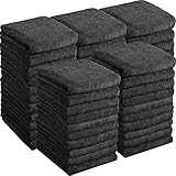 40 Pack Bleach Proof Towels Microfiber Absorbent Salon Towels Bleach Resistant Hair Towel Quick Dry Hand Towels Bulk 16 x 29 Inches for Gym, Bath, Spa, Shaving, Barber (Black)