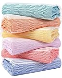 6 Packs Oversized Cotton Turkish Beach Towels Set Bulk 74