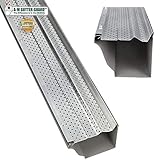 A-M Gutter Guard - 5" (50 Feet, Mill Finish) Heavy-Duty Aluminum Gutter Guard - Leaf & Debris Protection for 5-inch and 6-inch Gutters, DIY-Easy, Made in The USA