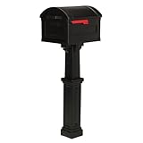 ARCHITECTURAL MAILBOXES Grand Haven Plastic, Mailbox and Post Kit, Black Extra Large