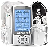 AUVON Rechargeable TENS Unit Muscle Stimulator, 24 Modes 4th Gen TENS Machine with 8pcs 2
