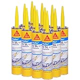 AWF PRO - Sikaflex 1C SL 10 oz Limestone, Concrete Expansion Joint Filler, Self Leveling, Polyurethane Sealant. Pack of 12