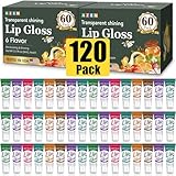 AZEN 120 Pack Lip Gloss Set, Clear Lip Gloss Bulk, Lip Oil for Dry Cracked Lips Moisturizing Hydrating Nourishing with Vitamin E