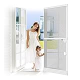 Adoretec Screen Door, Stainless Aluminium Frame Hinged Swing Screen Door - DIY Kit Adjustable Size Fits Any Door Size up to 82