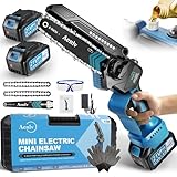 Aenlv 6-Inch Electric Chainsaw Cordless, UPGRADED26FT/S MOTOR, Smart 4.0 Battery Handheld Chainsaw with Auto Chain Regulator & Auto Oiler,battery powered chainsaw for Tree Branches,Wood Cutting