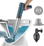 Aiment Electric Toilet Plunger Heavy Duty, Portable Battery Power 80 PSI Plungers for Bathroom, High Pressure Clog Remover with Barometer, Air Blaster for Clogged Drain, Kitchen Sink