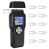 Alcohol Breathalyzers, Alcohol Tester, USB Rechargeable Portable Digital TFT Display, Ideal for Safety and Responsible Drinking with 10 Mouthpieces (Black)