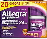 Allegra Adult Non-Drowsy Antihistamine Tablets, 84-Count, 24-Hour Allergy Relief, 180 mg