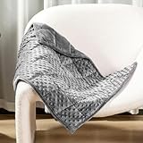 Alomidds Weighted Blanket 7lbs for Adults, Cozy Luxury Breathable Weighted Lap Blanket, Small Weighted Blanket for Travel, Relaxation, Sleeping, Calming, Grey, 29